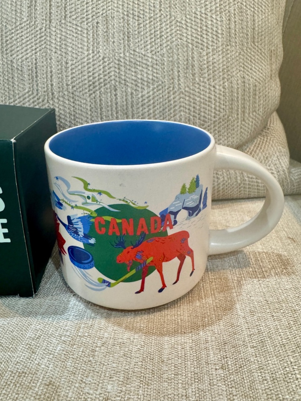 NIB Starbucks Canada Moose Maple Skiing Mug